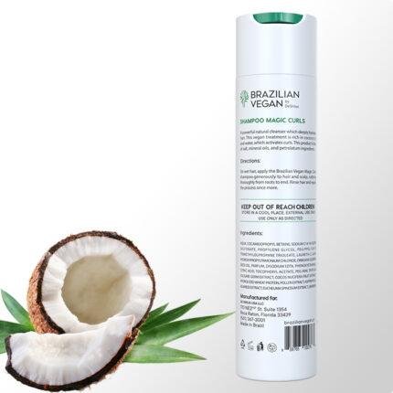 Brazilian Vegan Magic Curls Shampoo Showing Ingredients